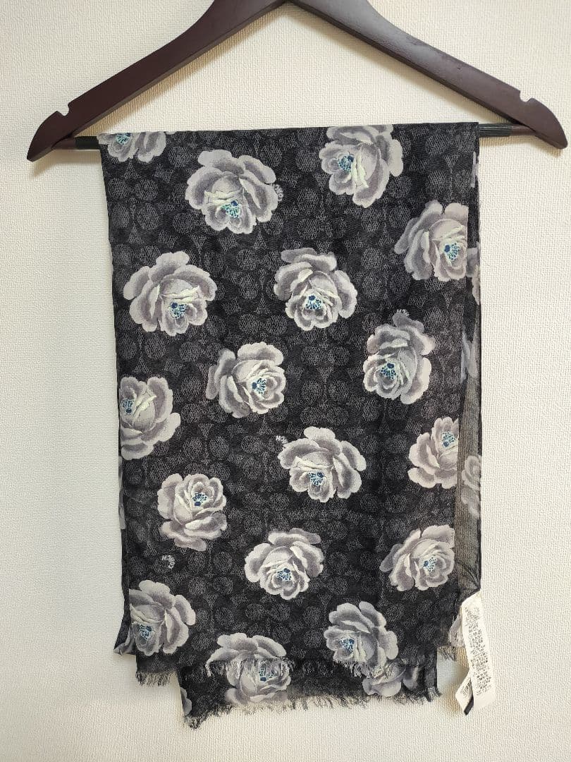 【新品 タグ付き】 COACH コーチ 薔薇 ローズ ストール ショール