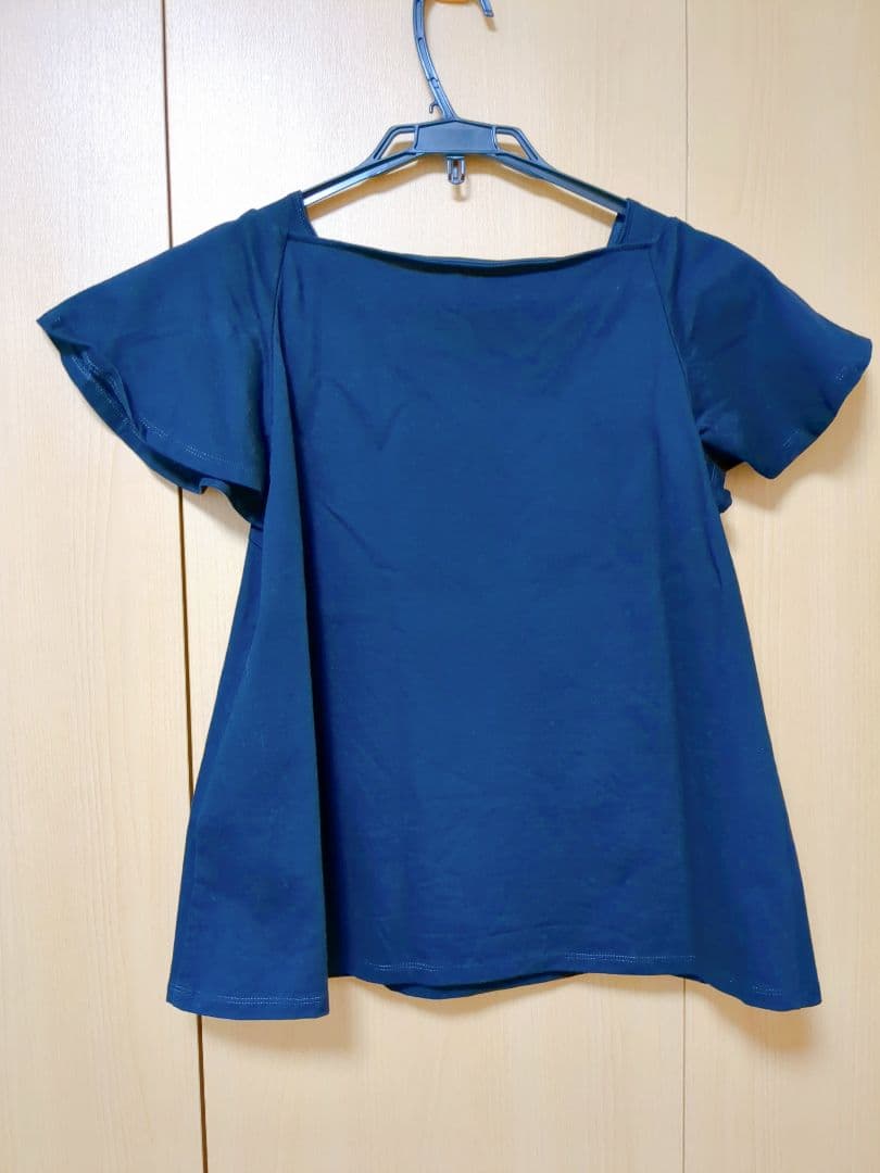 FOXEY NEW YORK フリル半袖トップス ネイビー 30