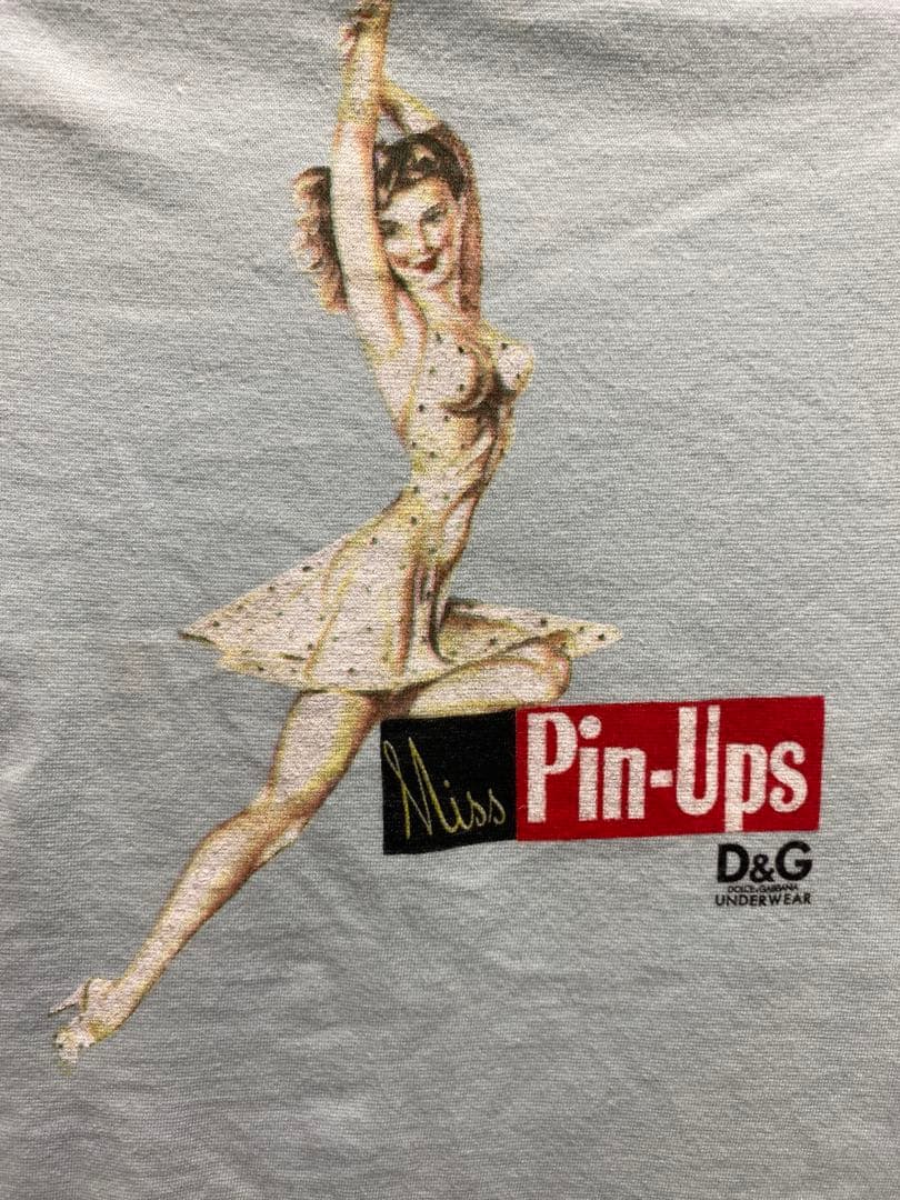 D&G Miss Pin-Ups 水色ちびT シャツY2K ヴィンテージ