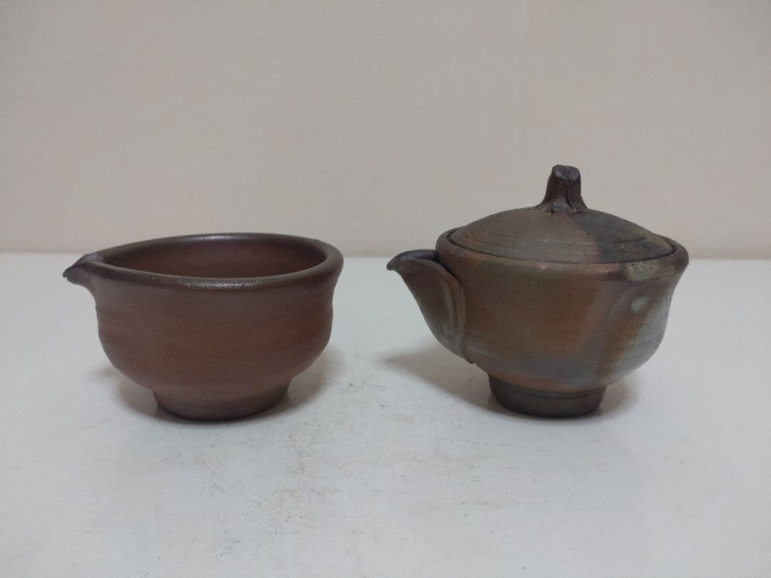 備前焼 作家不明 宝瓶&湯冷 煎茶道具 茶道具 急須 茶器