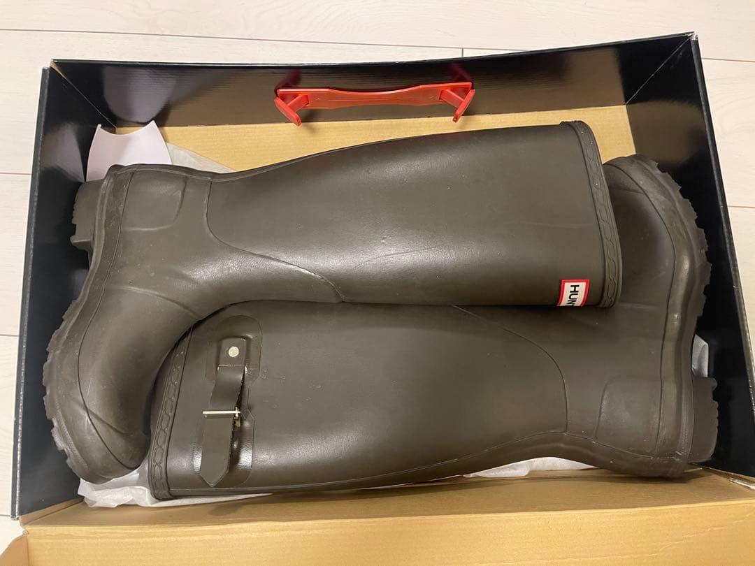 HUNTER 防水レインロングブーツ グレー　EU37 長靴　JP 23.5cm