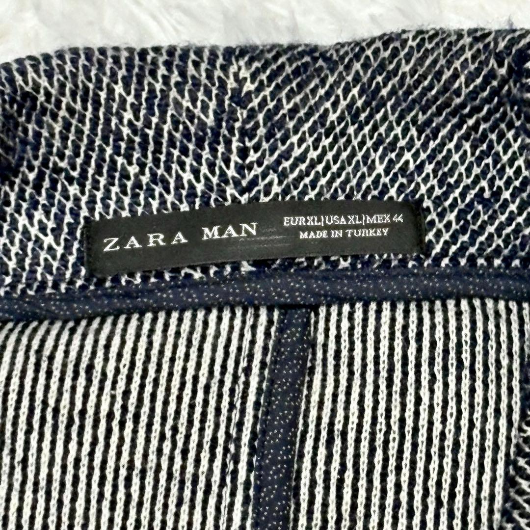 【極美品】ザラマン　テーラードジャケット ネイビー　総柄　XL ZARA ザラ